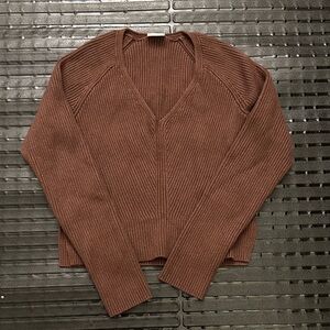 Abercrombie & Fitch Chocolate Ribbed Knit Top